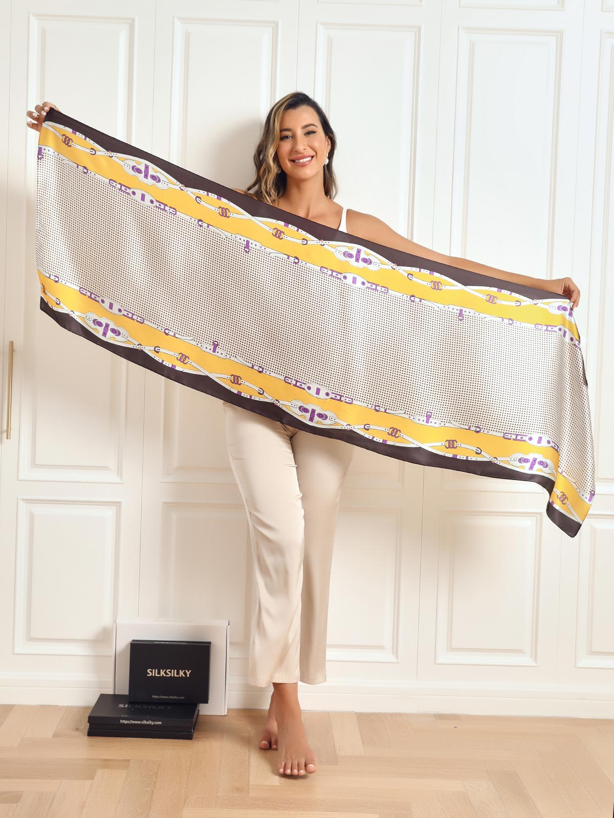 [P025] SilkSilky-UK Pure Silk Scarf 005