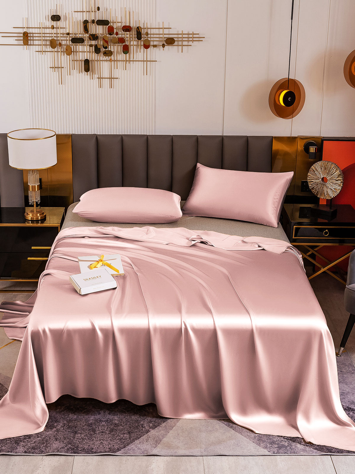 [Pale Mauve] SilkSilky-UK 19Momme Pure Silk Bedding Set 002