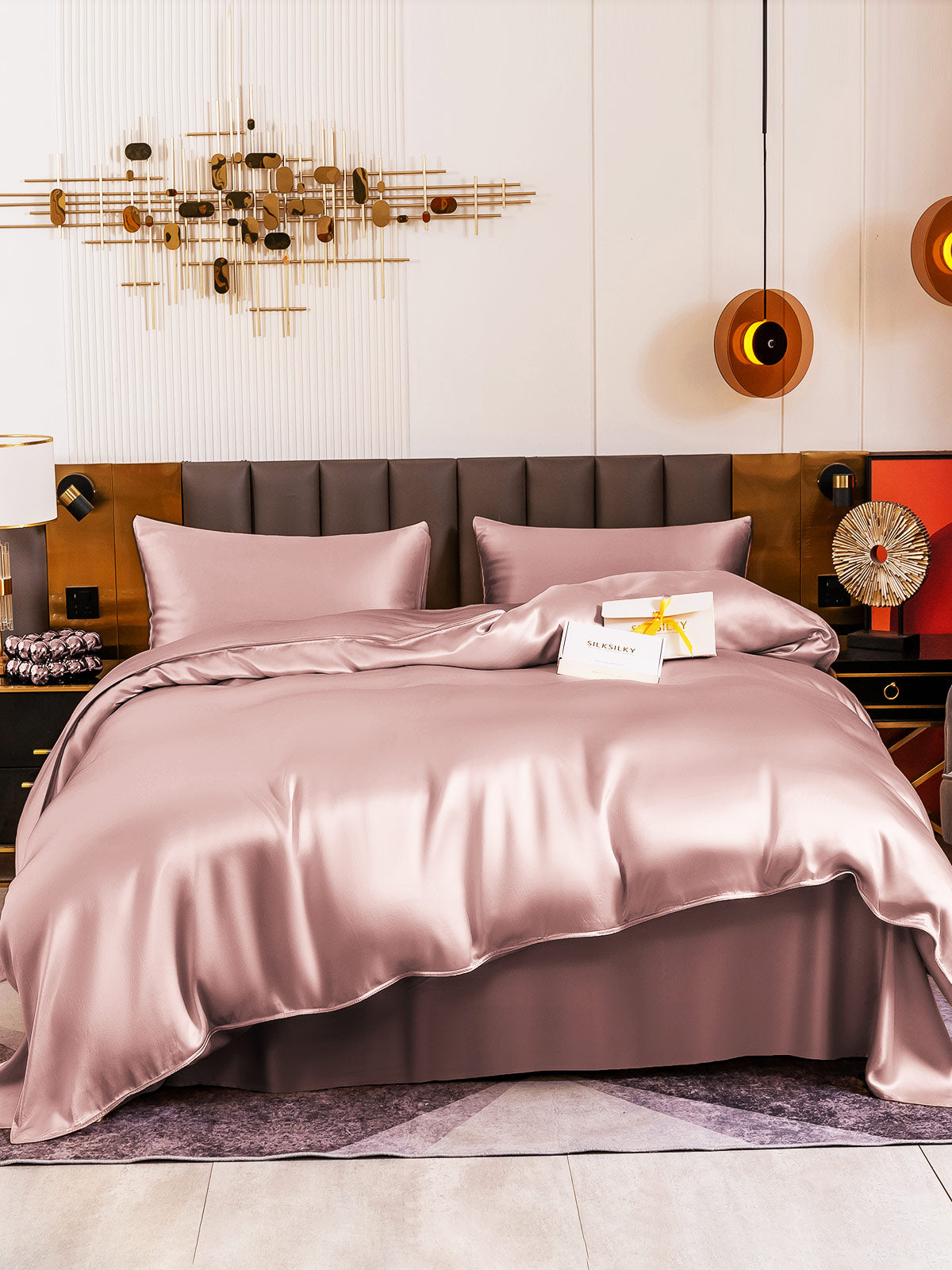 [Pale Mauve] SilkSilky-UK 19Momme Pure Silk Bedding Set 002