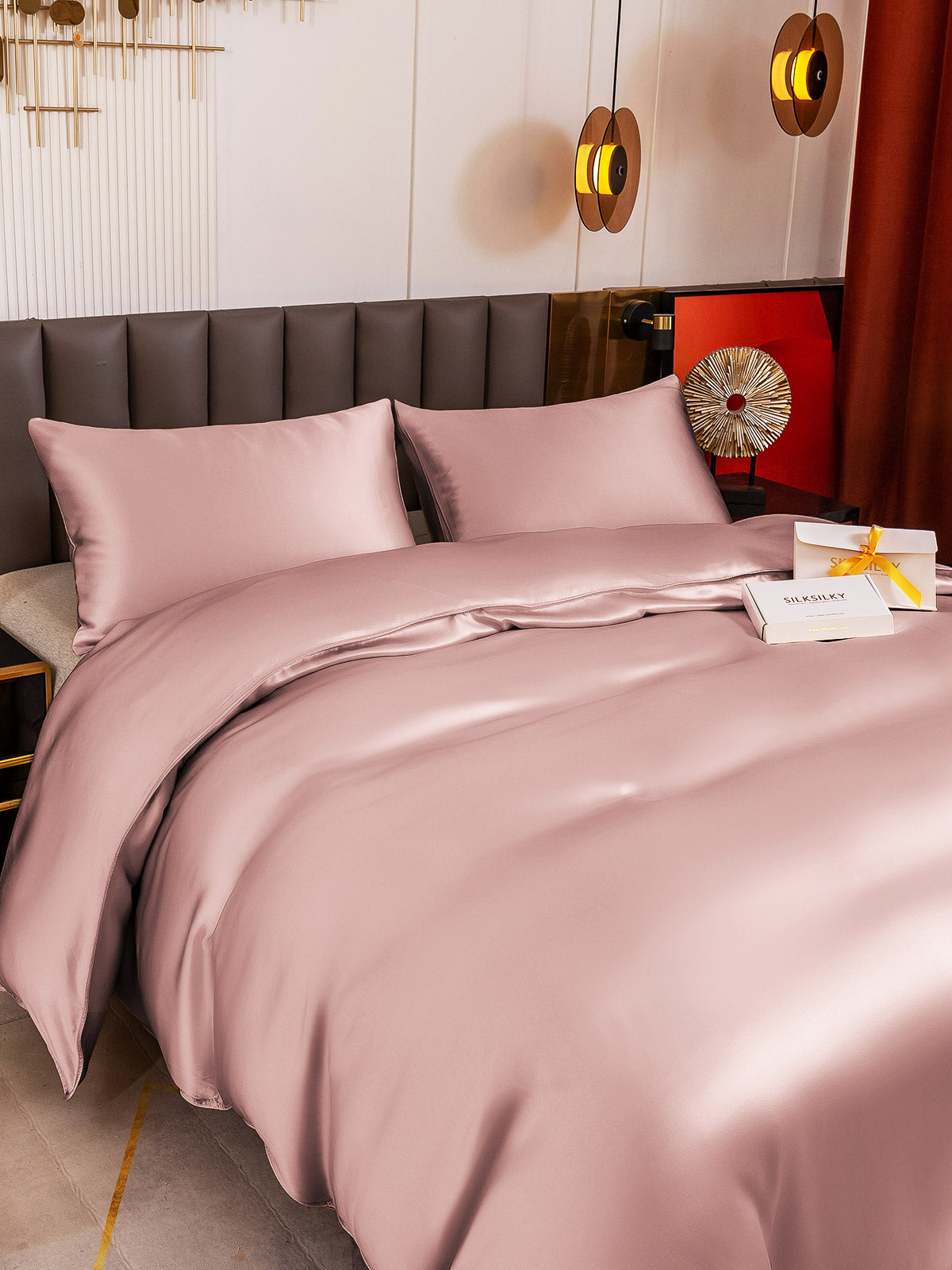 [Pale Mauve] SilkSilky-UK 19Momme Pure Silk Bedding Set 003