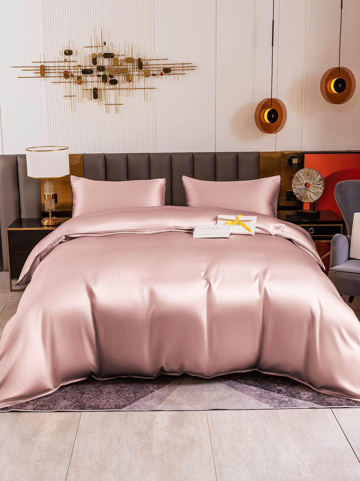[Pale Mauve] SilkSilky-UK 19Momme Pure Silk Bedding Set 005