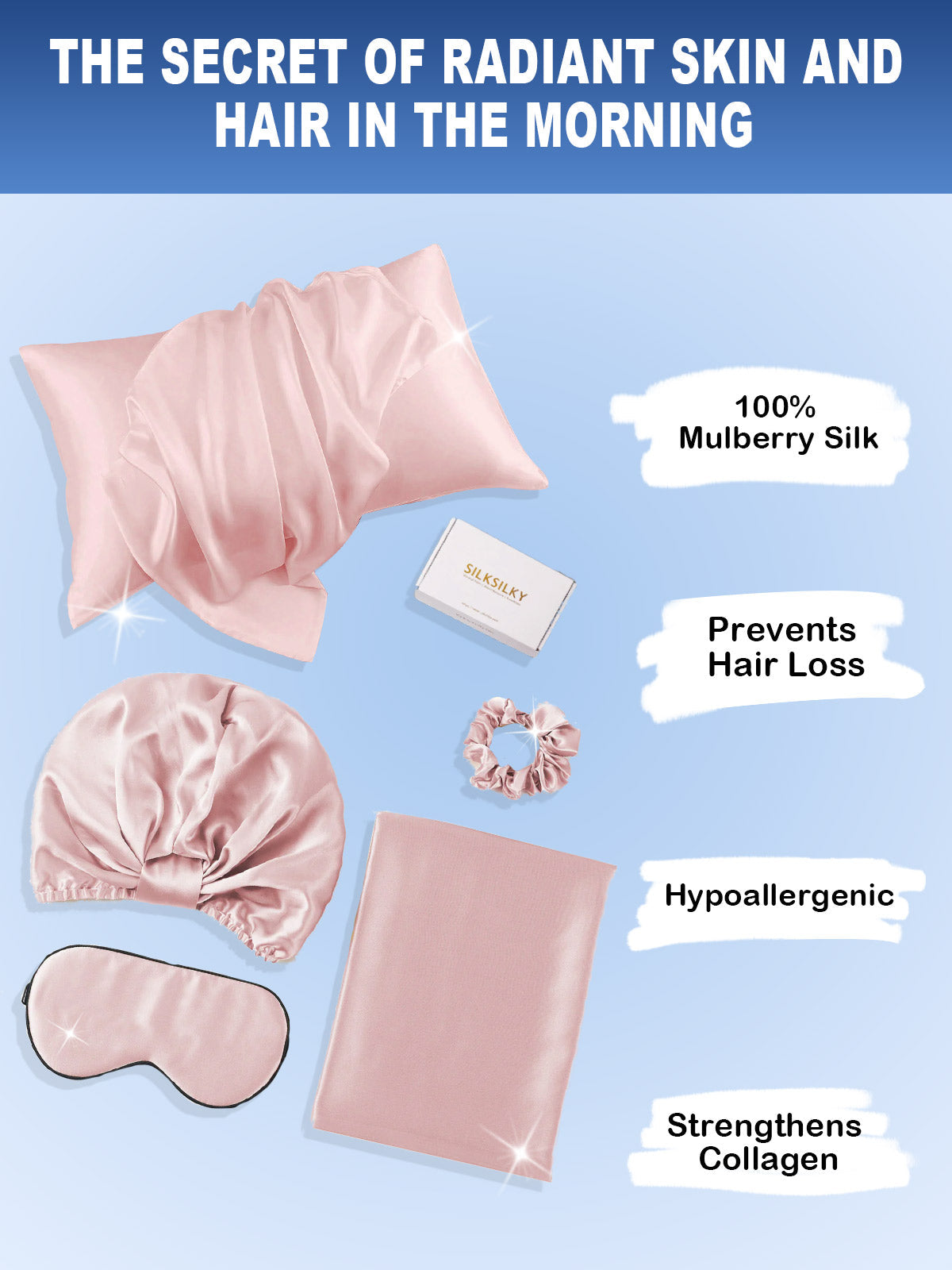 [Pale Mauve] SilkSilky-UK 19Momme Pure Silk Pillowcase Set 002
