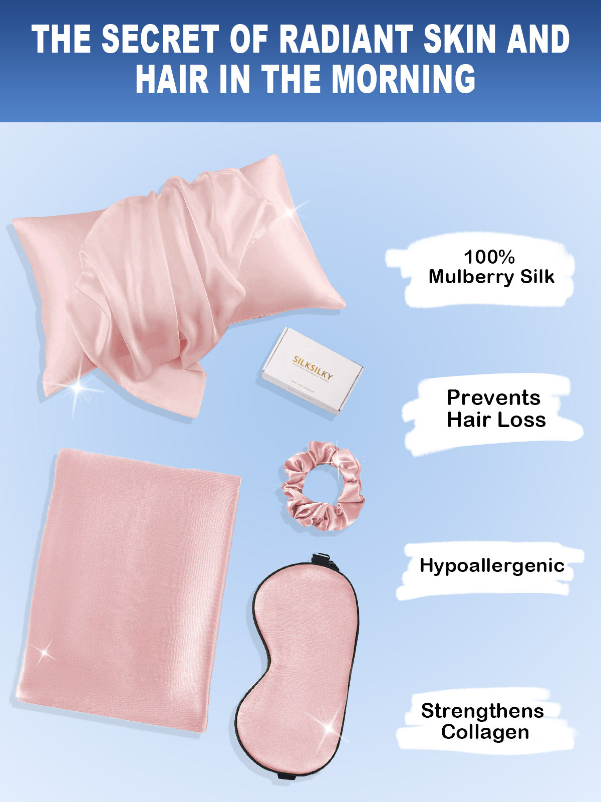 [Pale Mauve] SilkSilky-UK 19Momme Pure Silk Pillowcase Set 002