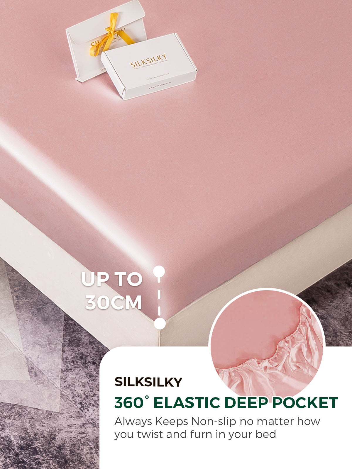 [Pale Mauve] SilkSilky-UK 19Momme Pure Silk Sheet 004