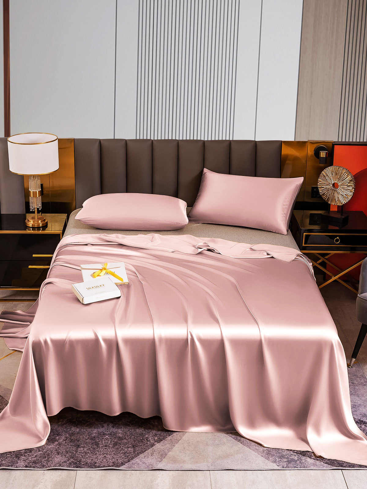 [Pale Mauve] SilkSilky-UK 22Momme Pure Silk Bedding Set 001