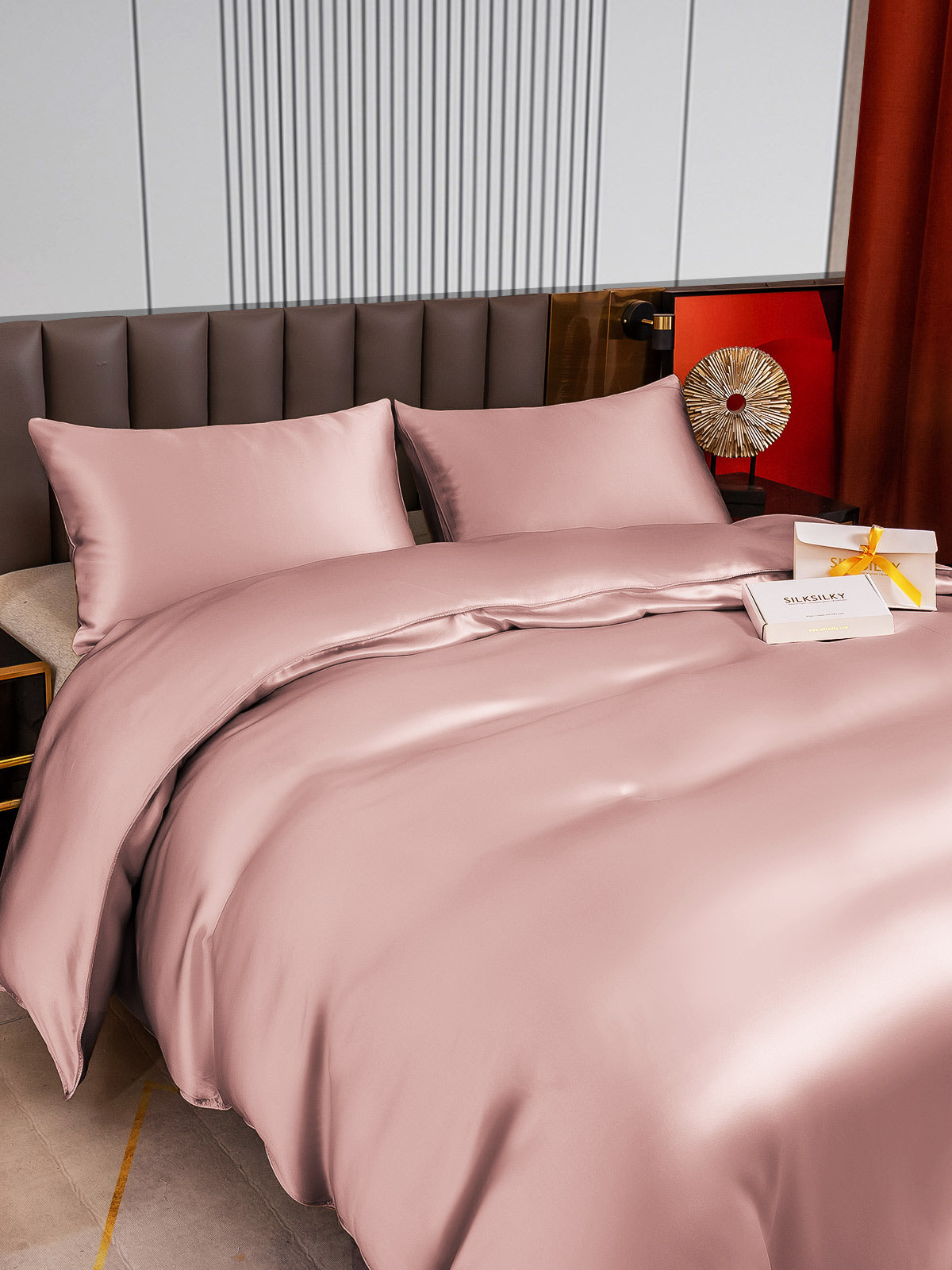 [Pale Mauve] SilkSilky-UK 22Momme Pure Silk Bedding Set 004