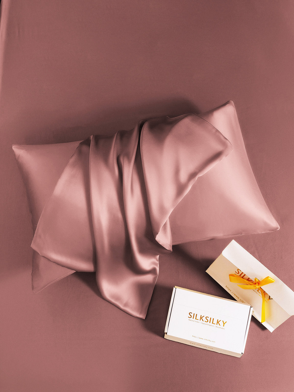 [Pale Mauve] SilkSilky-UK 22Momme Pure Silk Pillowcase 001