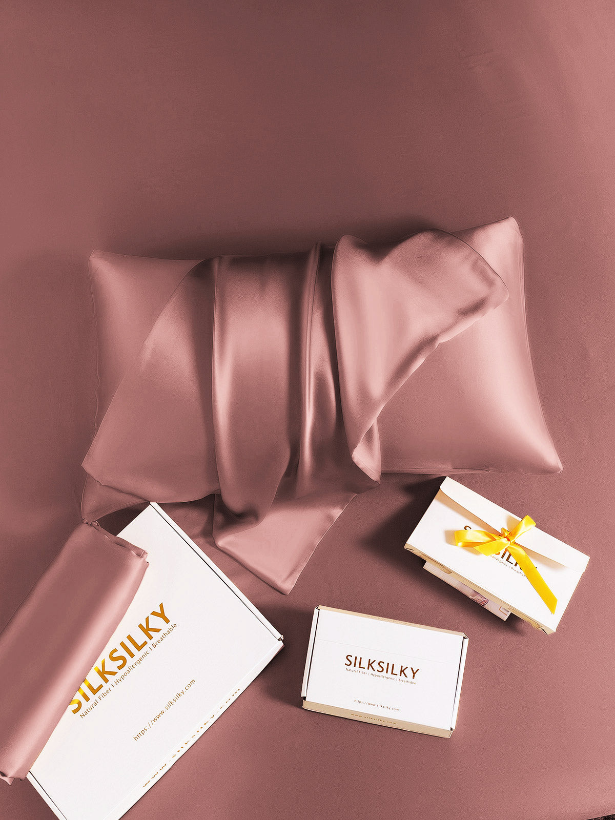 [Pale Mauve] SilkSilky-UK 22Momme Pure Silk Pillowcase 005