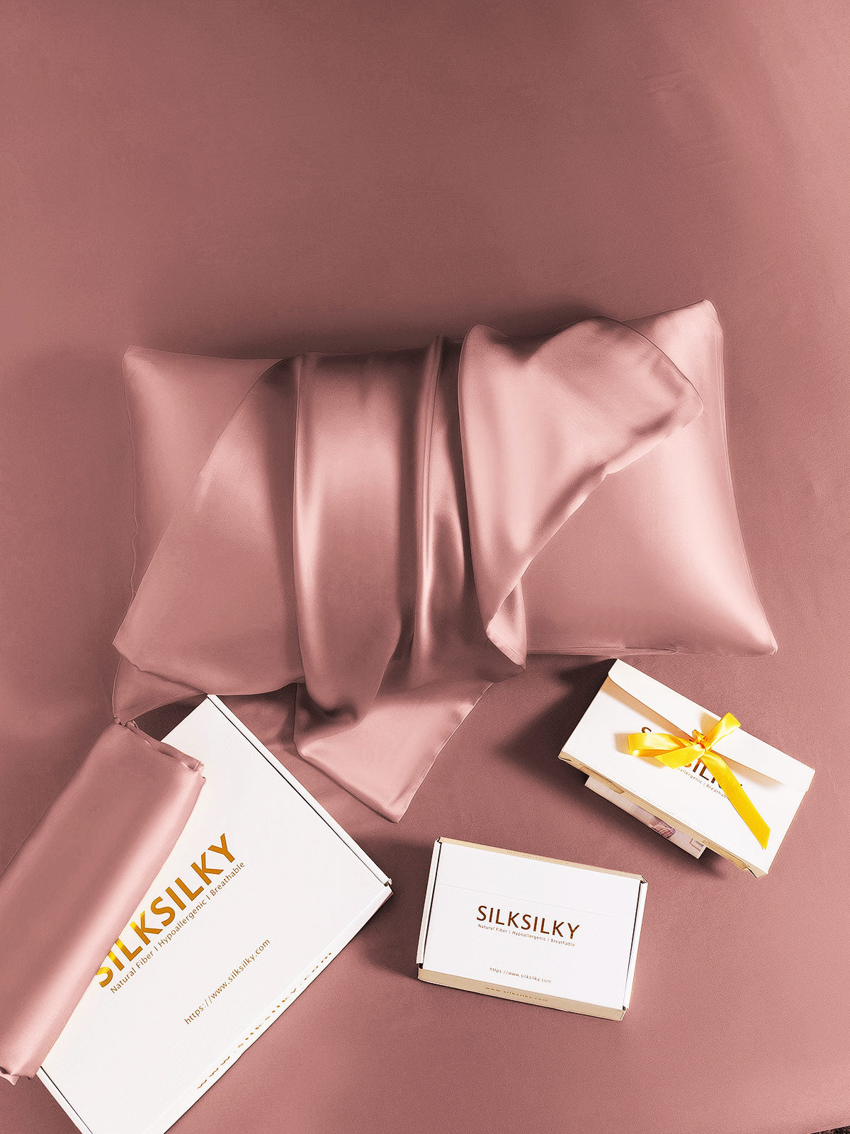 [Pale Mauve] SilkSilky-UK 30Momme Pure Silk Pillowcase 005