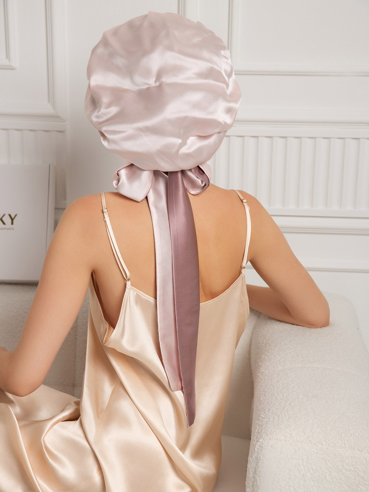 [Pale Mauve] SilkSilky-UK Pure Silk Sleep Cap 005