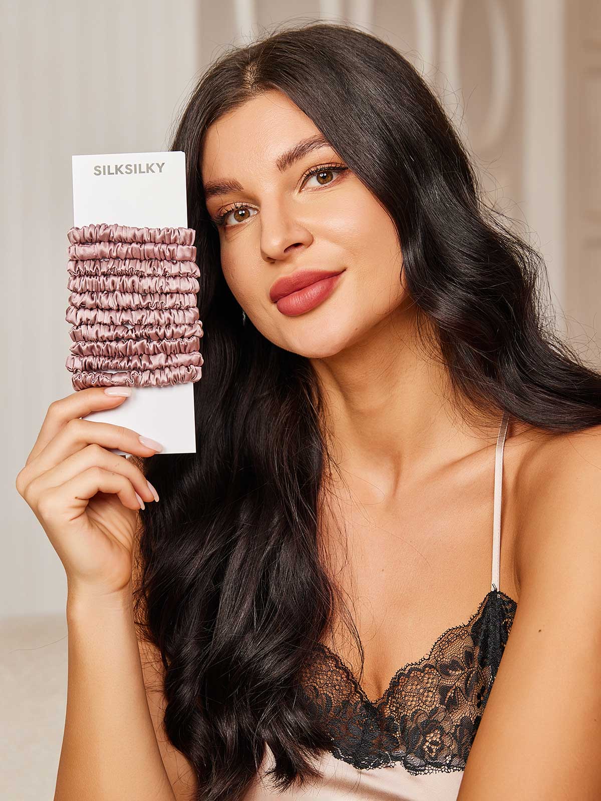 [Pale Mauve] SilkSilky-UK 19Momme Scrunchie 001