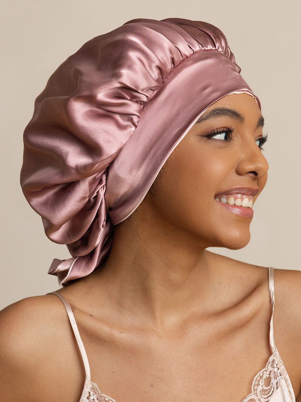 [Pale Mauve] SilkSilky-UK Pure Silk Sleep Cap 004