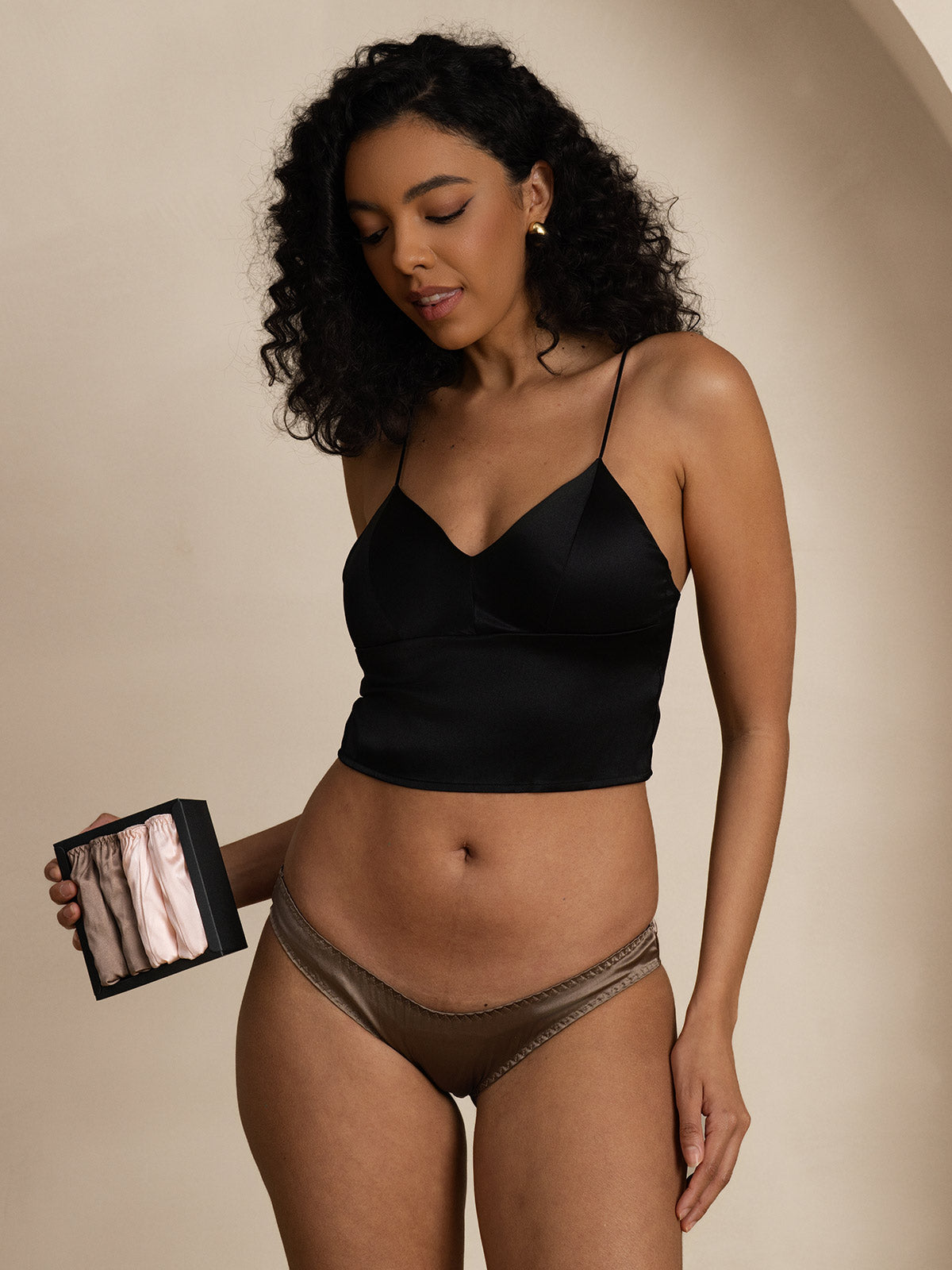 [Pink+Khaki] SilkSilky-UK Silk Knitted Panty 006