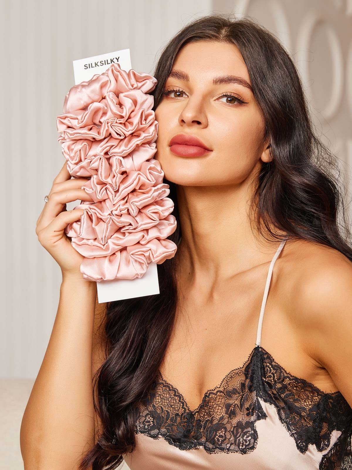 [Pink] SilkSilky-UK 19Momme Pure Silk Scrunchie 001