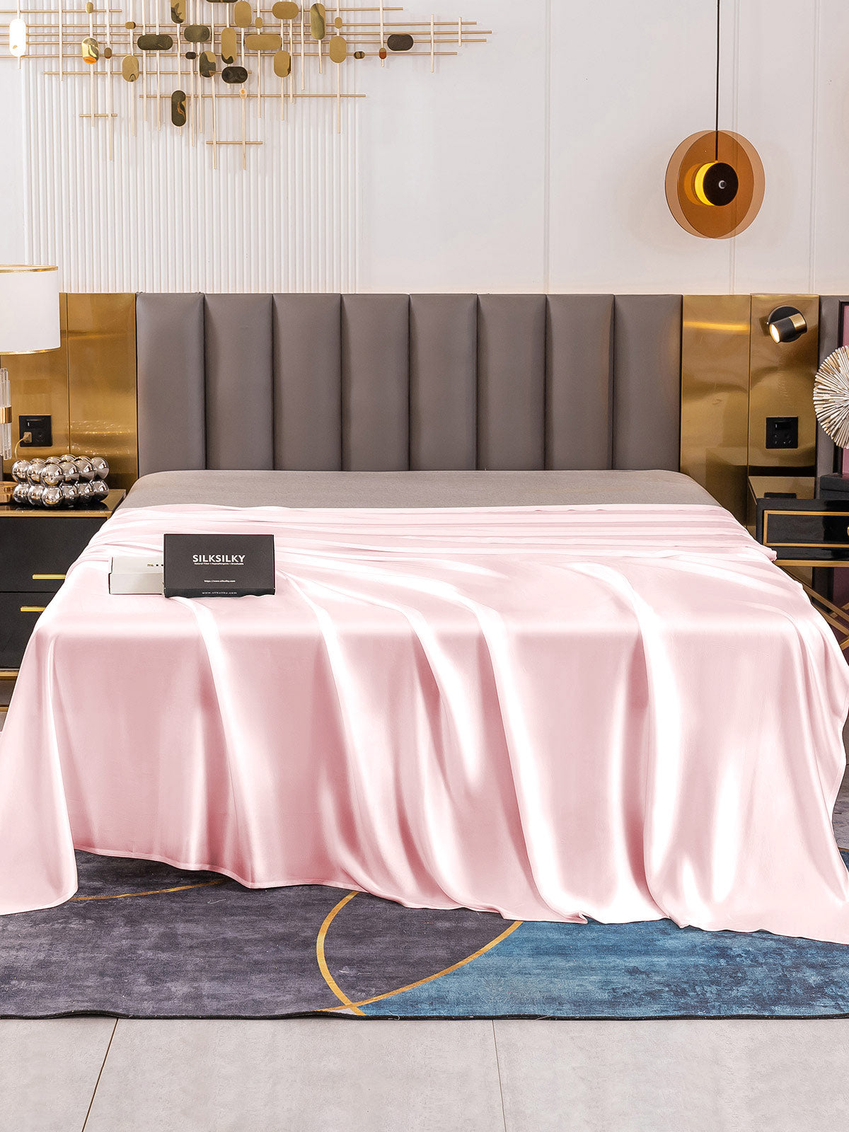 [Pink] SilkSilky-UK 19Momme Pure Silk Sheet 002