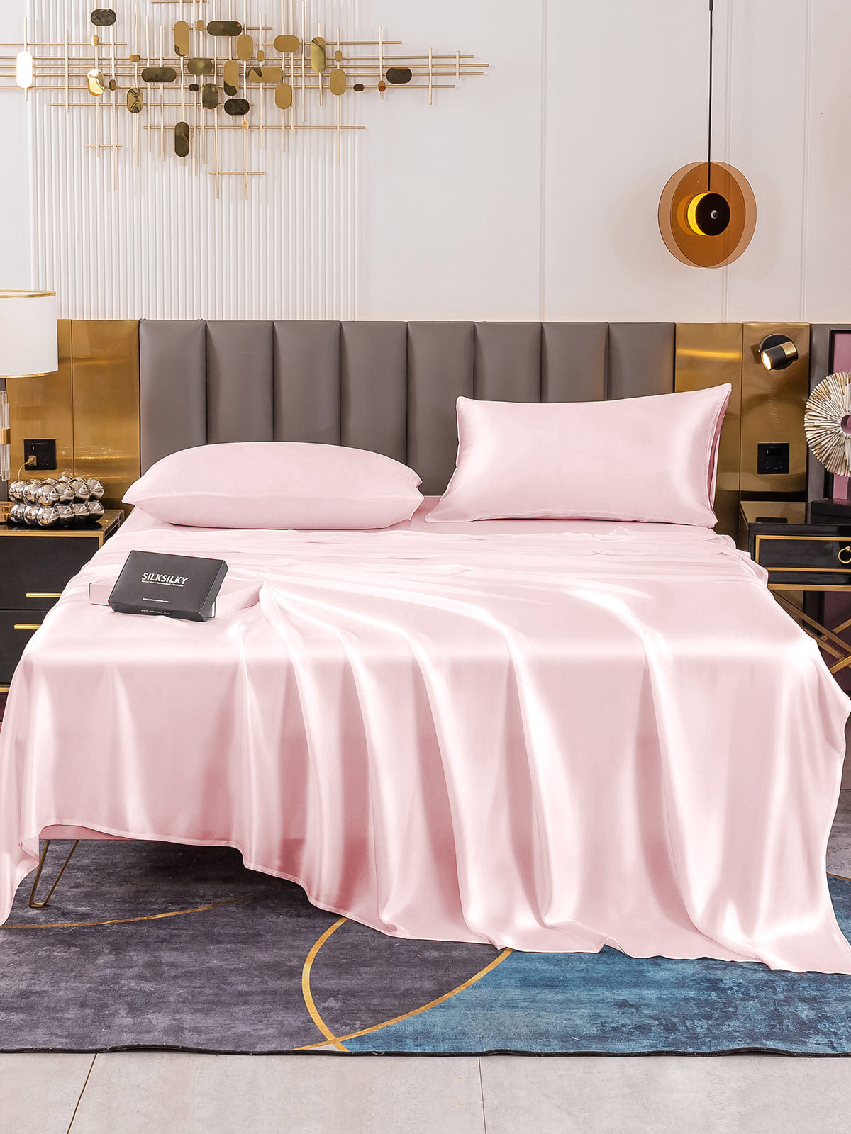 [Pink] SilkSilky-UK 19Momme Pure Silk Sheet 002