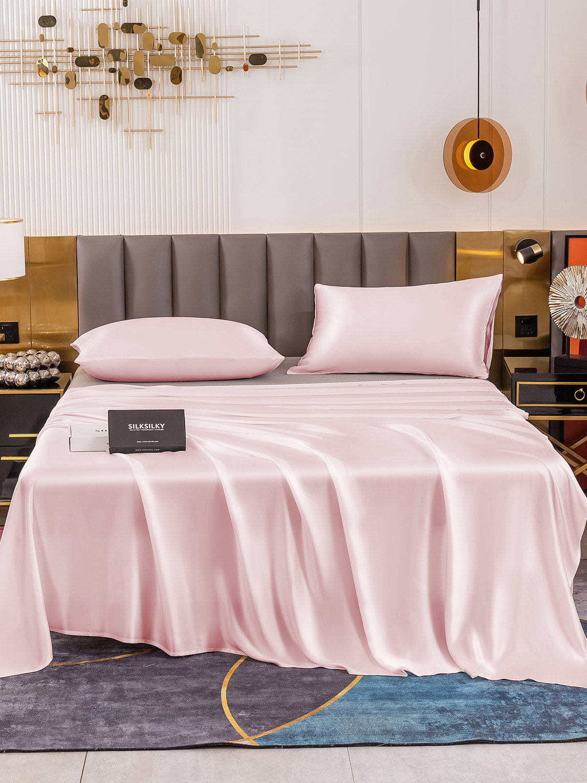 [Pink] SilkSilky-UK 19Momme Pure Silk Sheet 002