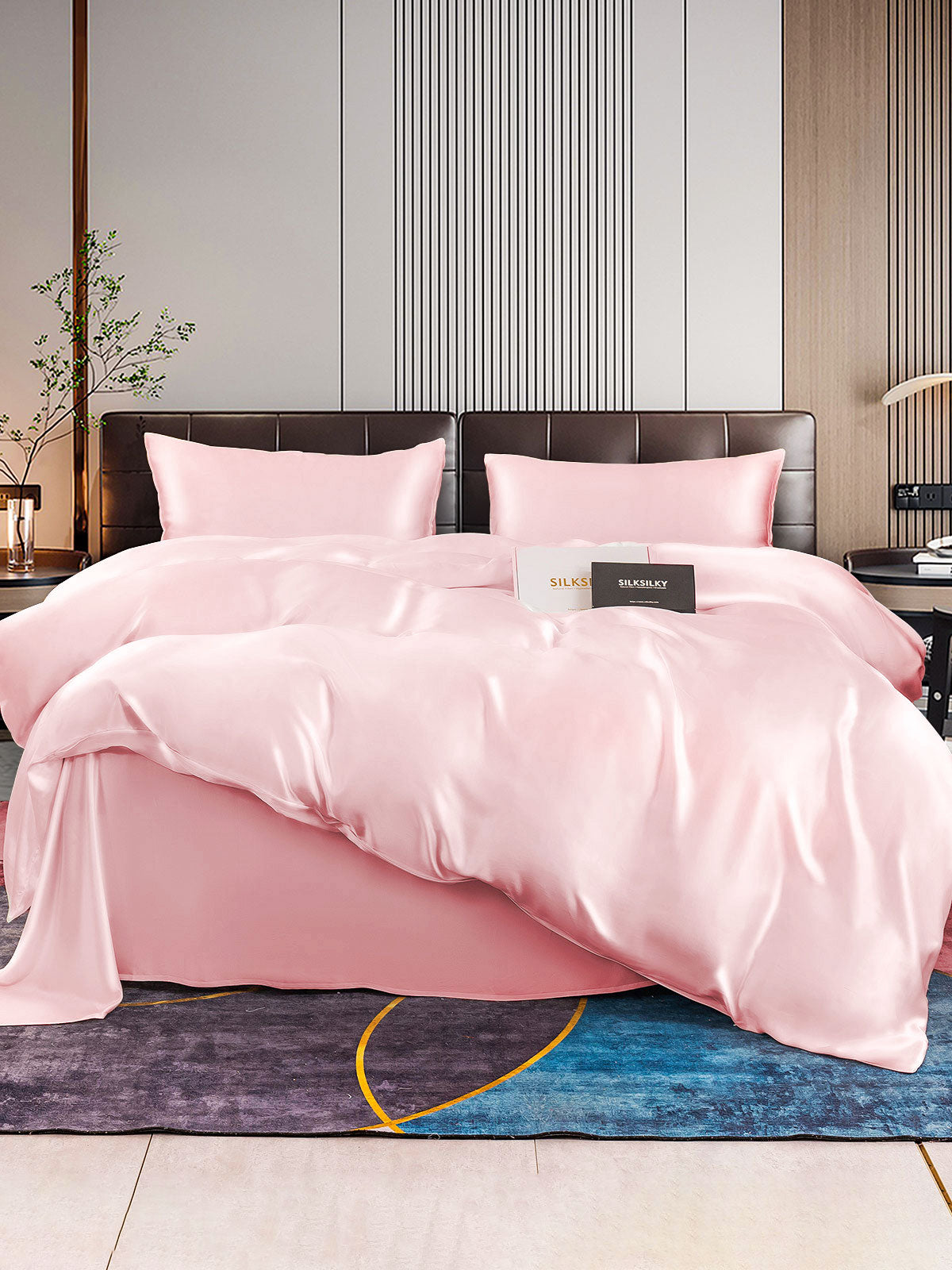 [Pink] SilkSilky-UK 22Momme Pure Silk Bedding Set 001