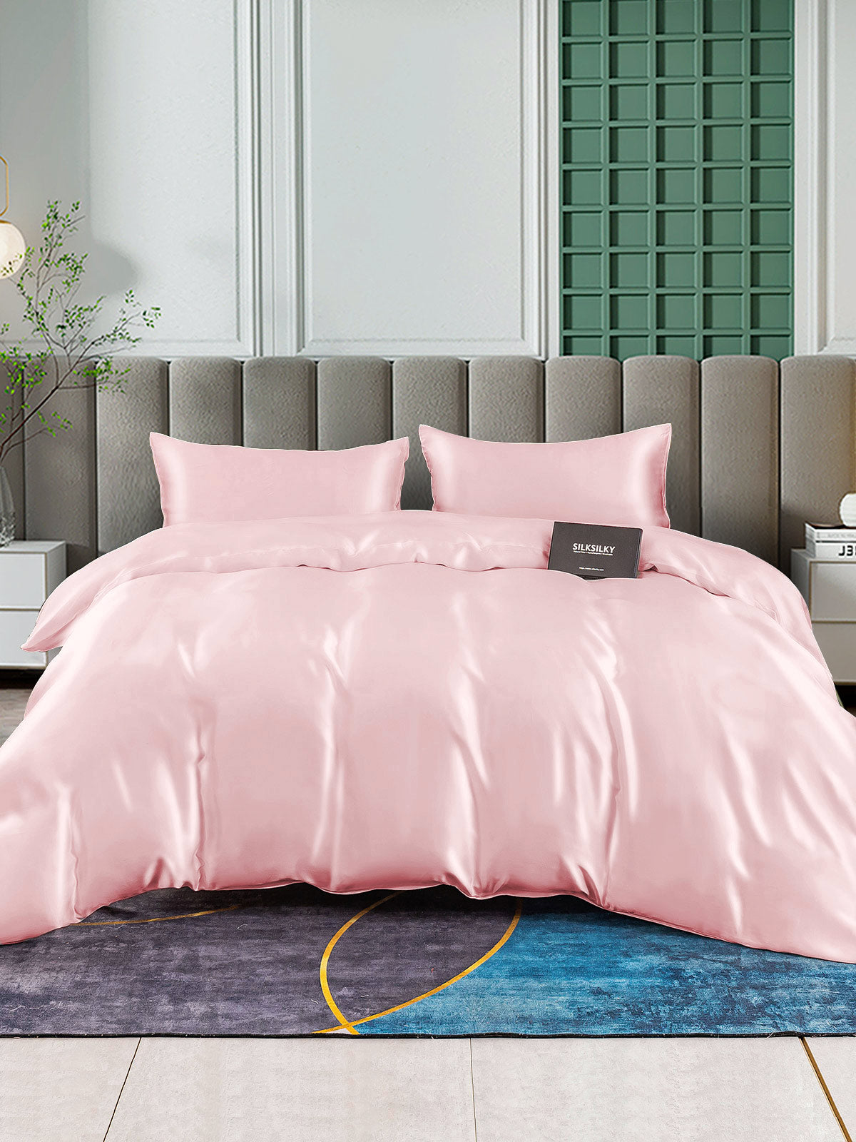 [Pink] SilkSilky-UK 25Momme Pure Silk Bedding Set 002