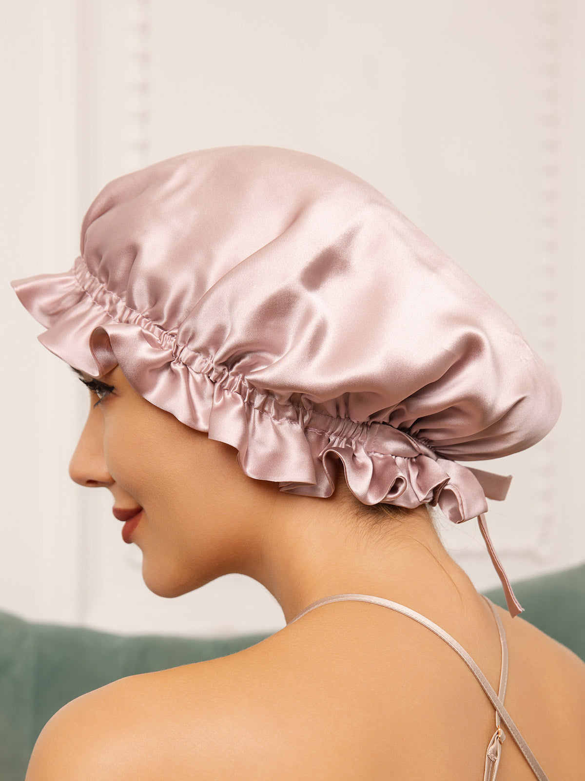 [Pink] SilkSilky-UK Pure Silk Sleep Cap 001