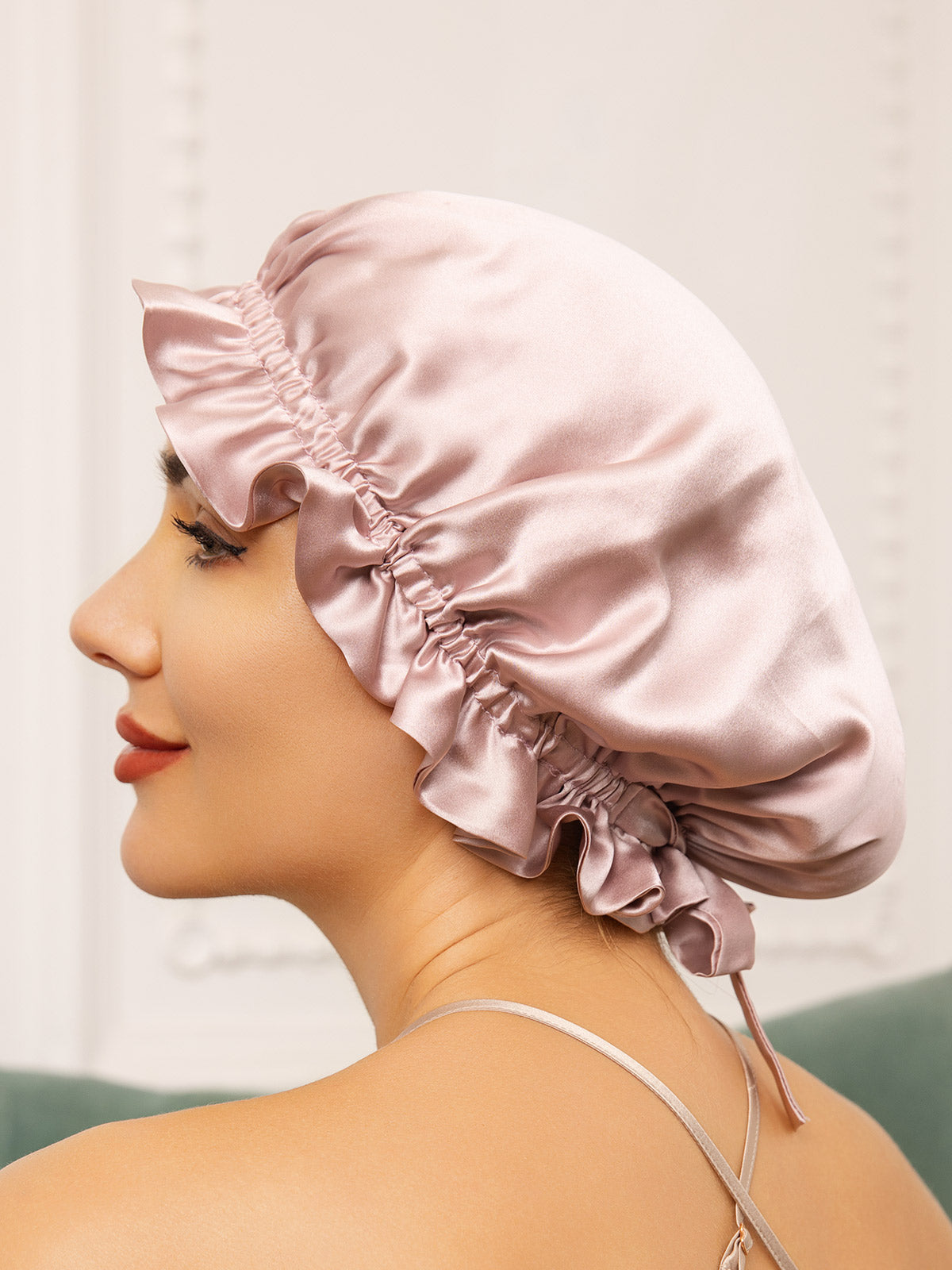 [Pink] SilkSilky-UK Pure Silk Sleep Cap 002