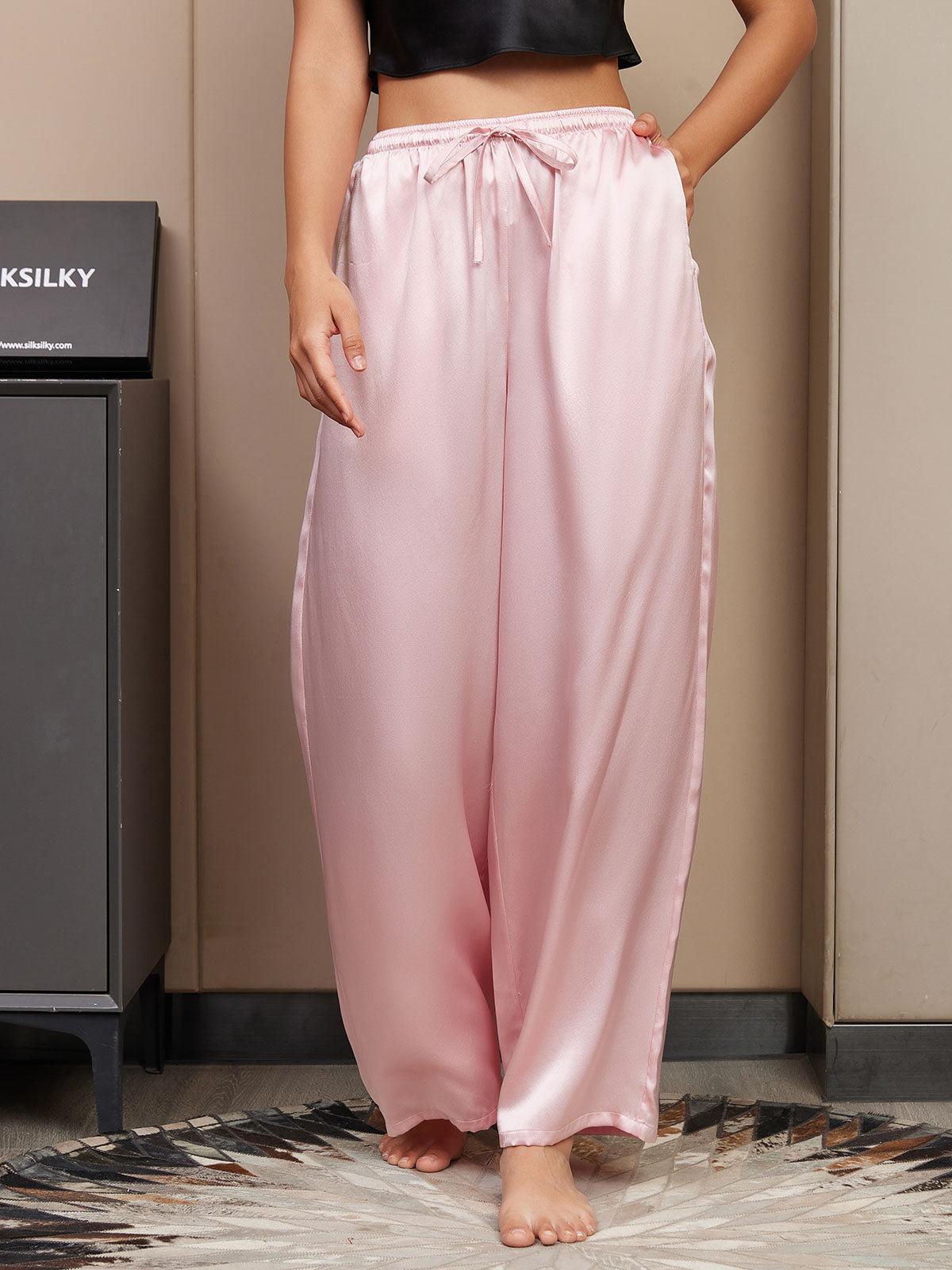 [Pink] SilkSilky-UK Pure Silk Womens Pants 003