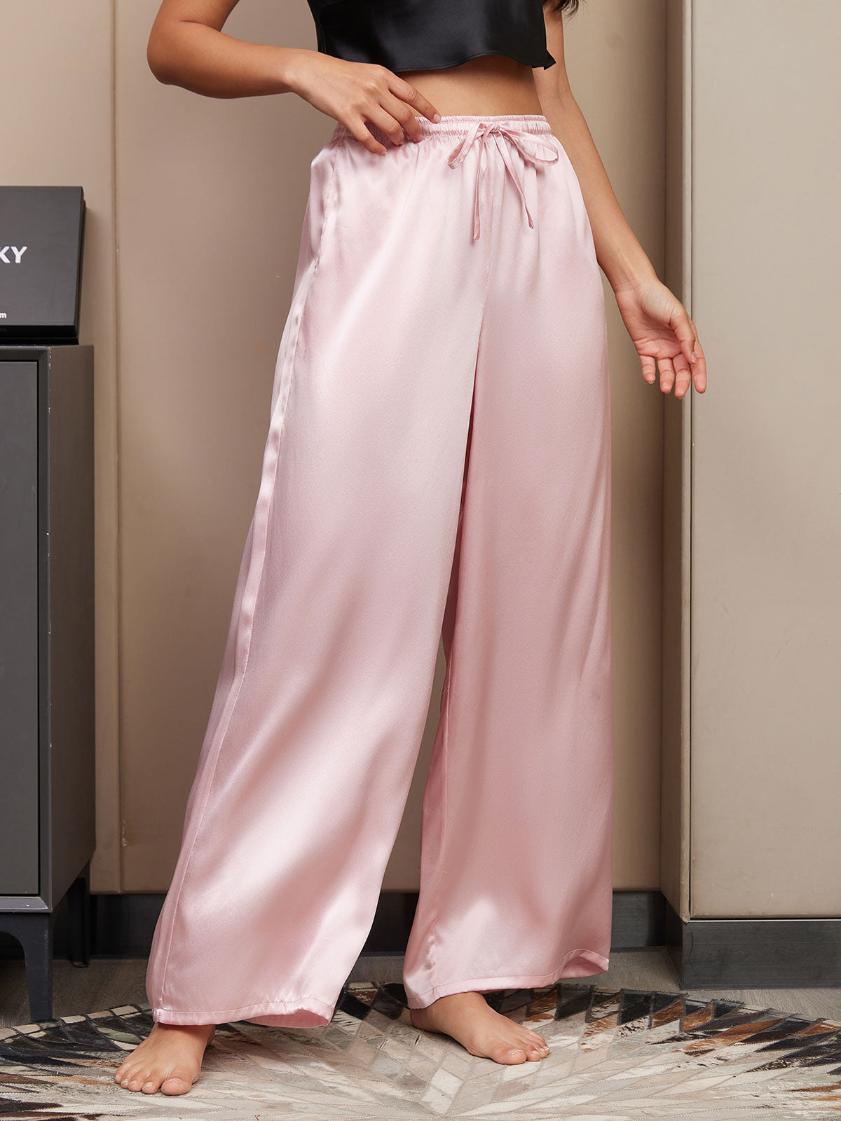 [Pink] SilkSilky-UK Pure Silk Womens Pants 004