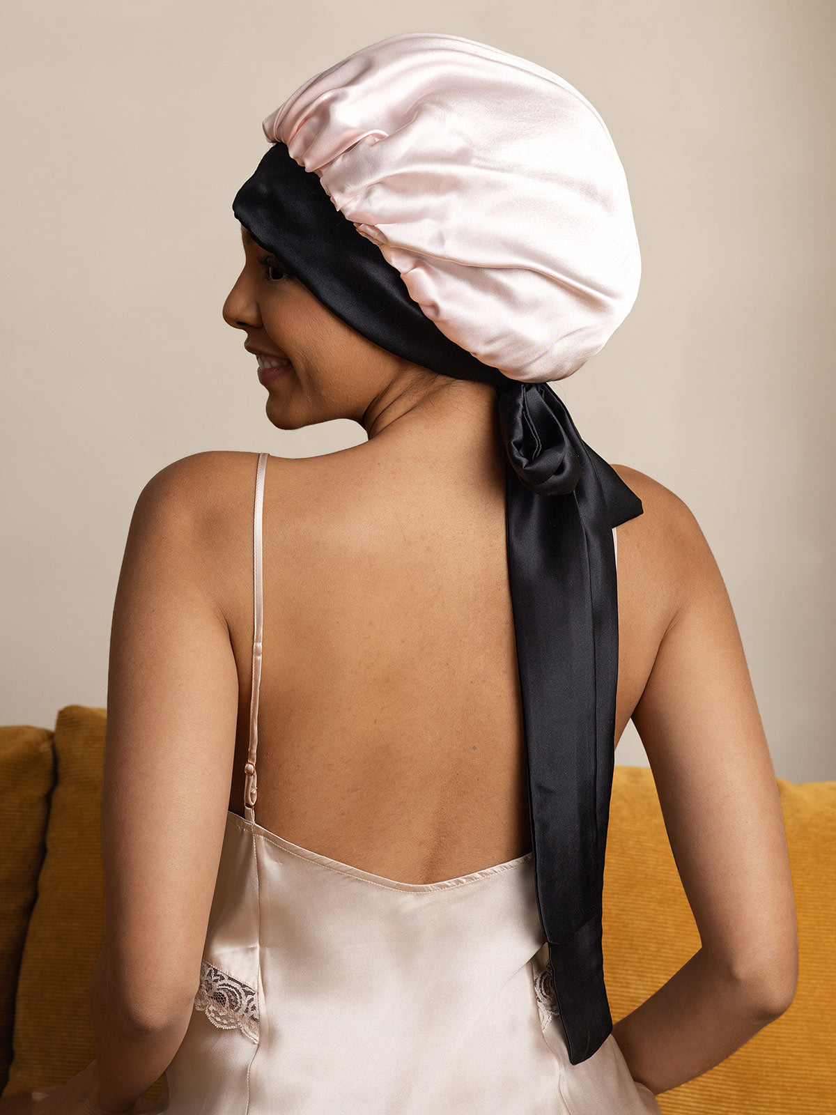 [Pink] SilkSilky-UK Pure Silk Sleep Cap 005