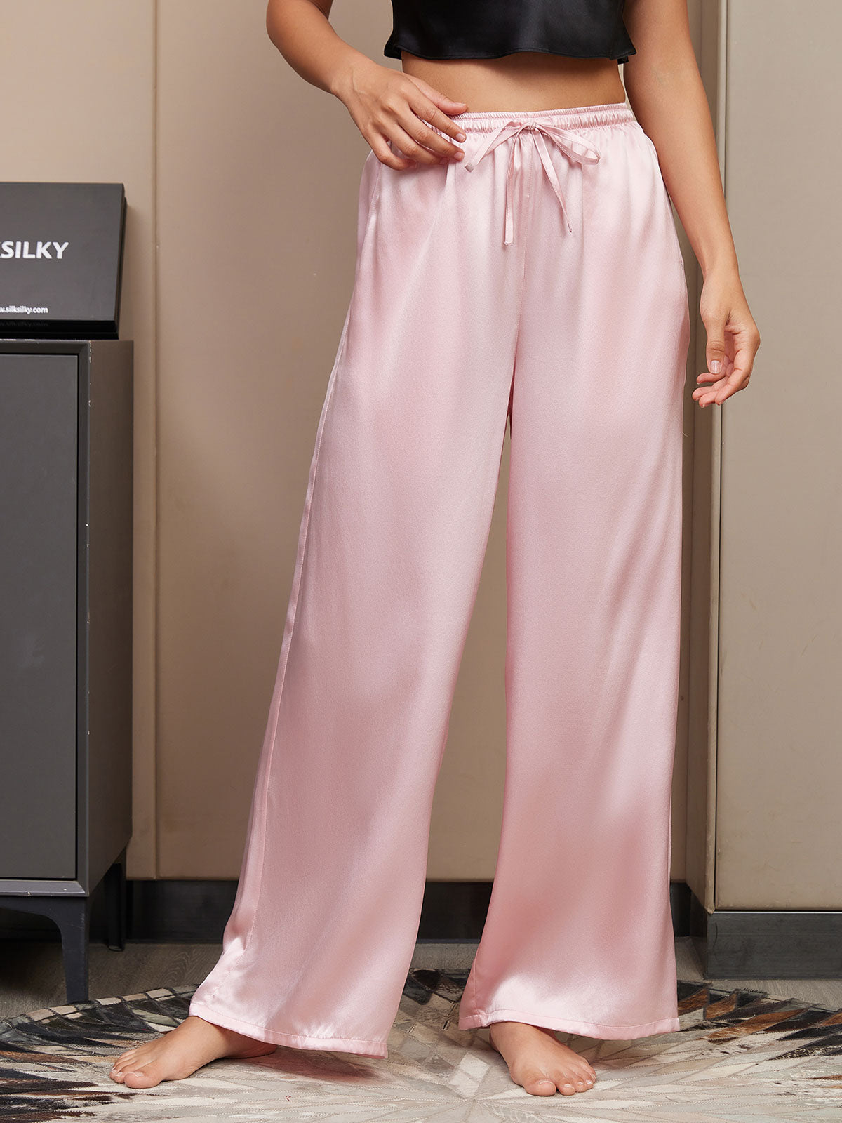 [Pink] SilkSilky-UK Pure Silk Womens Pants 001