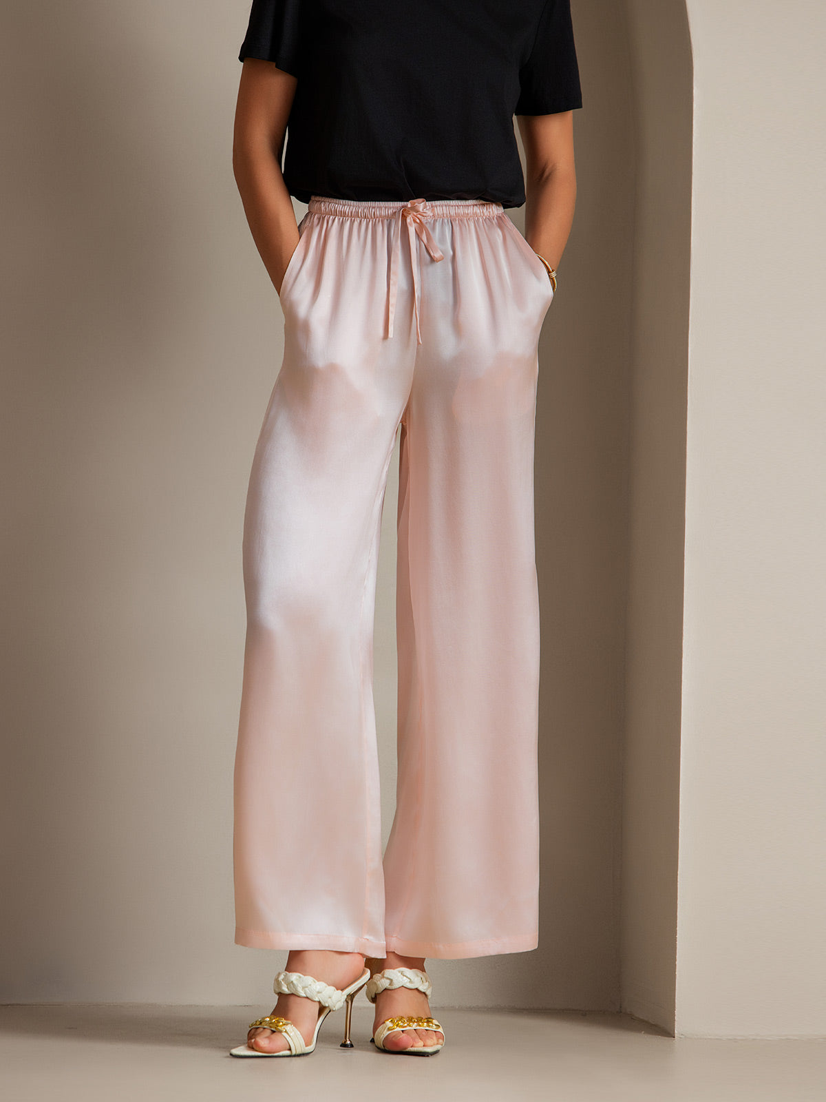 [Pink] SilkSilky-UK Pure Silk Womens Pants 006