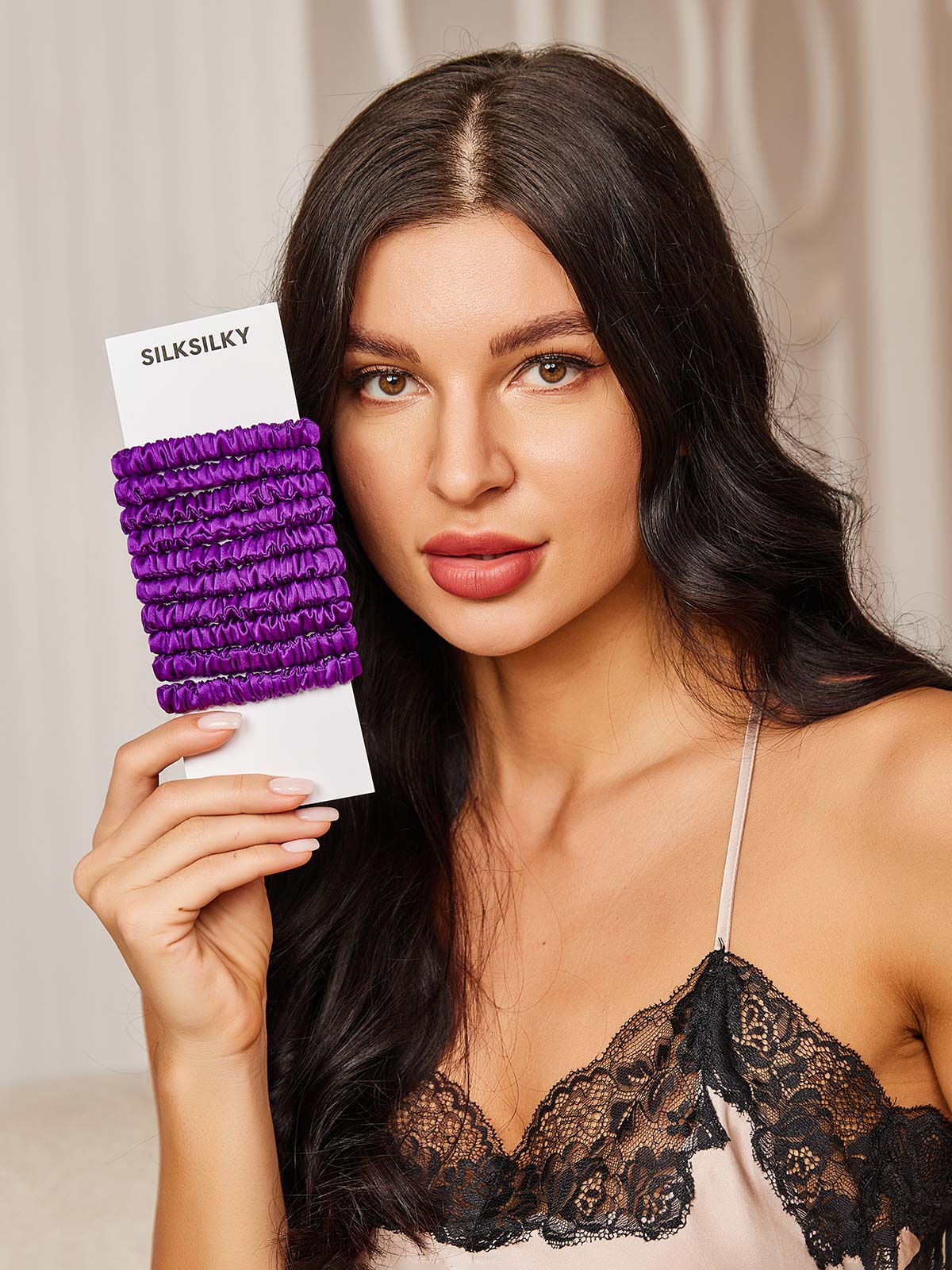 [Purple] SilkSilky-UK 19Momme Pure Silk Scrunchie 001
