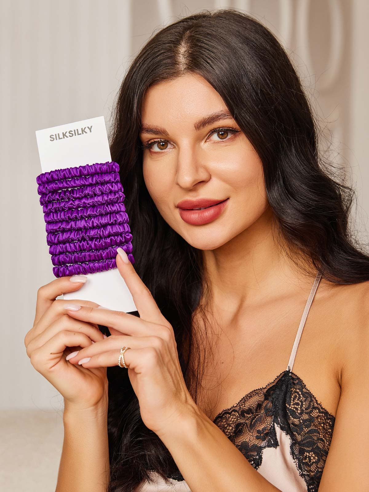 [Purple] SilkSilky-UK 19Momme Pure Silk Scrunchie 002