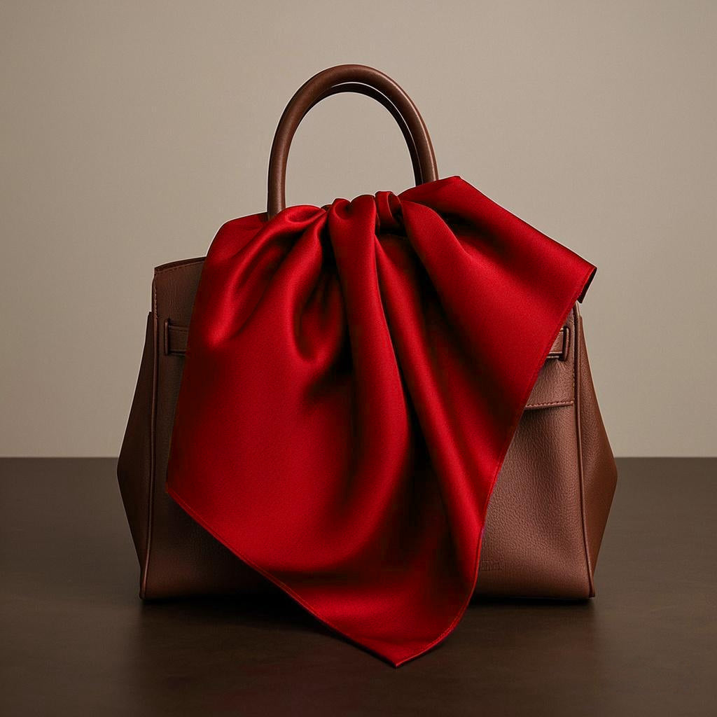 [Red] SilkSilky-UK Pure Silk Scarf 001