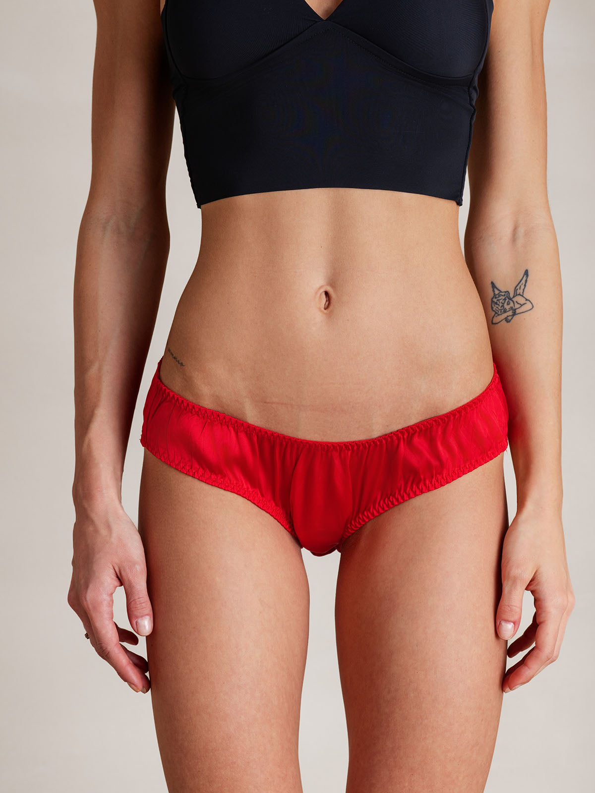[Red] SilkSilky-UK Silk Knitted Panty 003