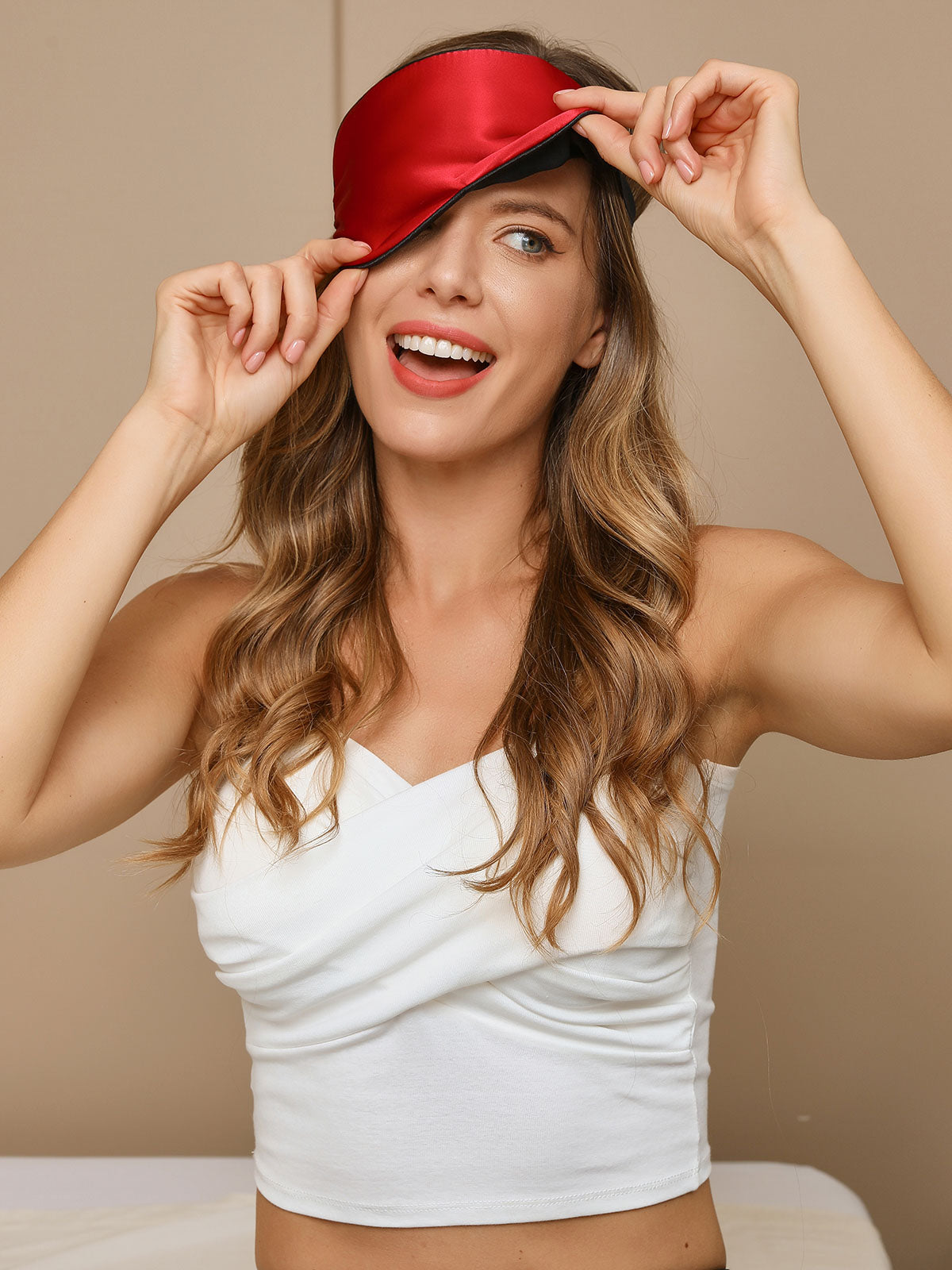 [Red] SilkSilky-UK 19Momme Pure Silk Eye Mask 003