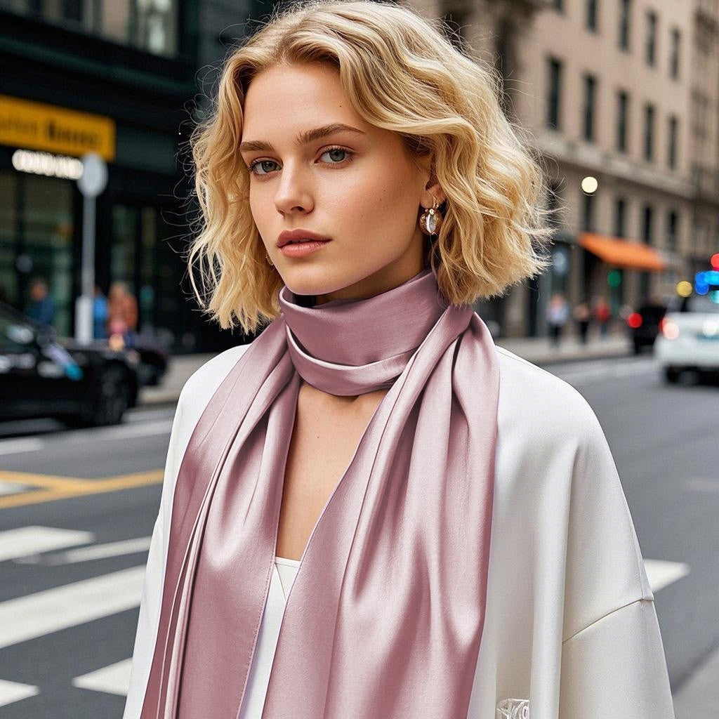 SilkSilky-UK Pure Silk Scarf Lavender 001