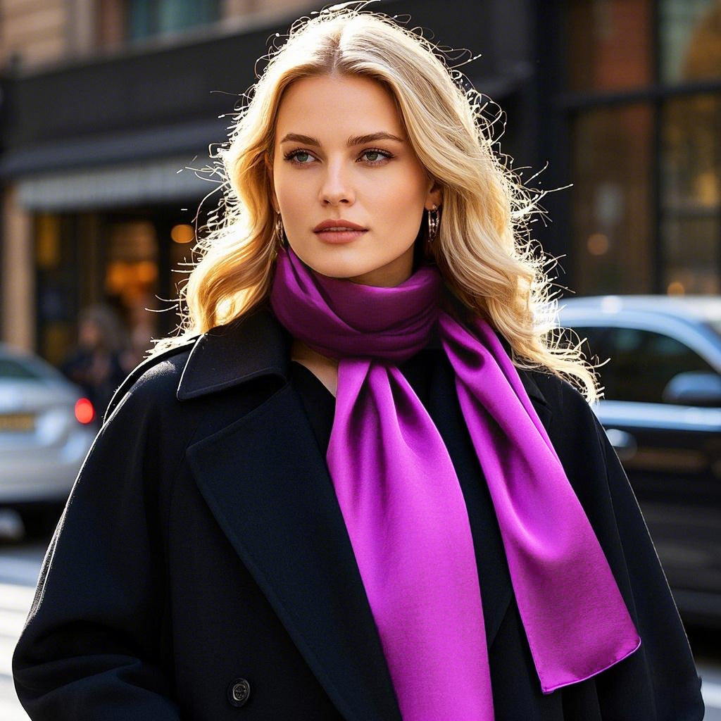 SilkSilky-UK Pure Silk Scarf Purple 003