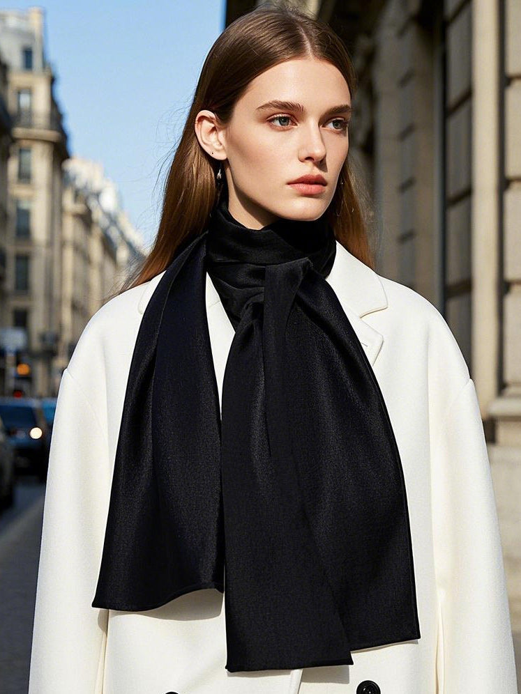 [Black] SilkSilky-UK Scarf 002