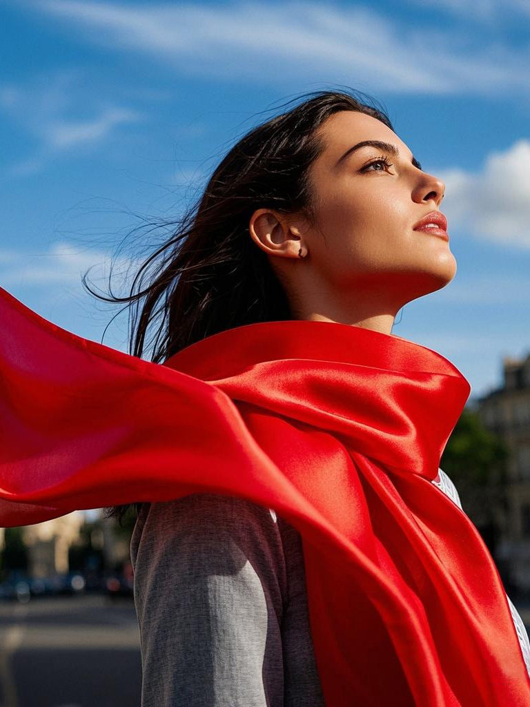 [Red] SilkSilky-UK Scarf 001