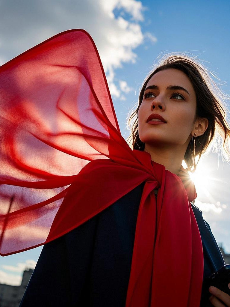 [Red] SilkSilky-UK Scarf 002