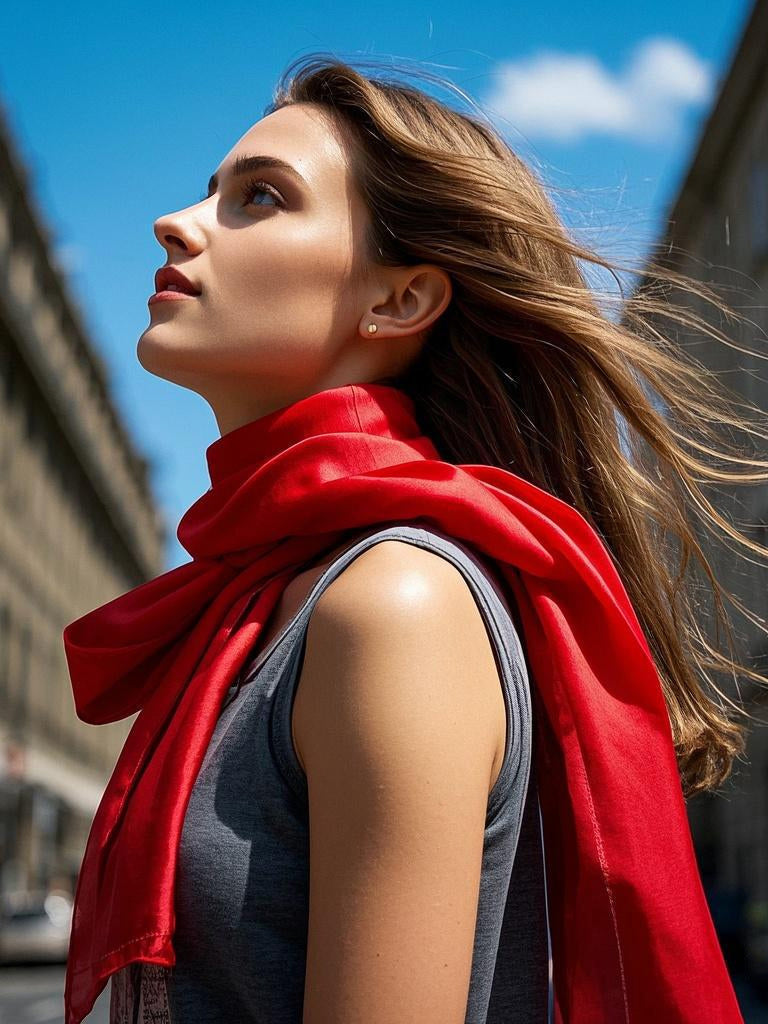 [Red] SilkSilky-UK Scarf 004