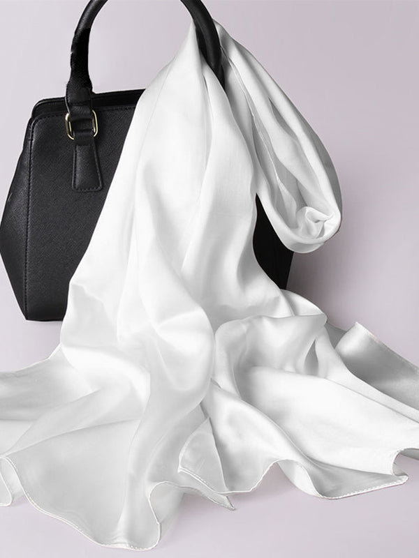 [White] SilkSilky-UK Scarf 002