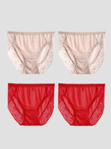 [Beige+Red] SilkSilky-UK Silk Jersey Panty 003