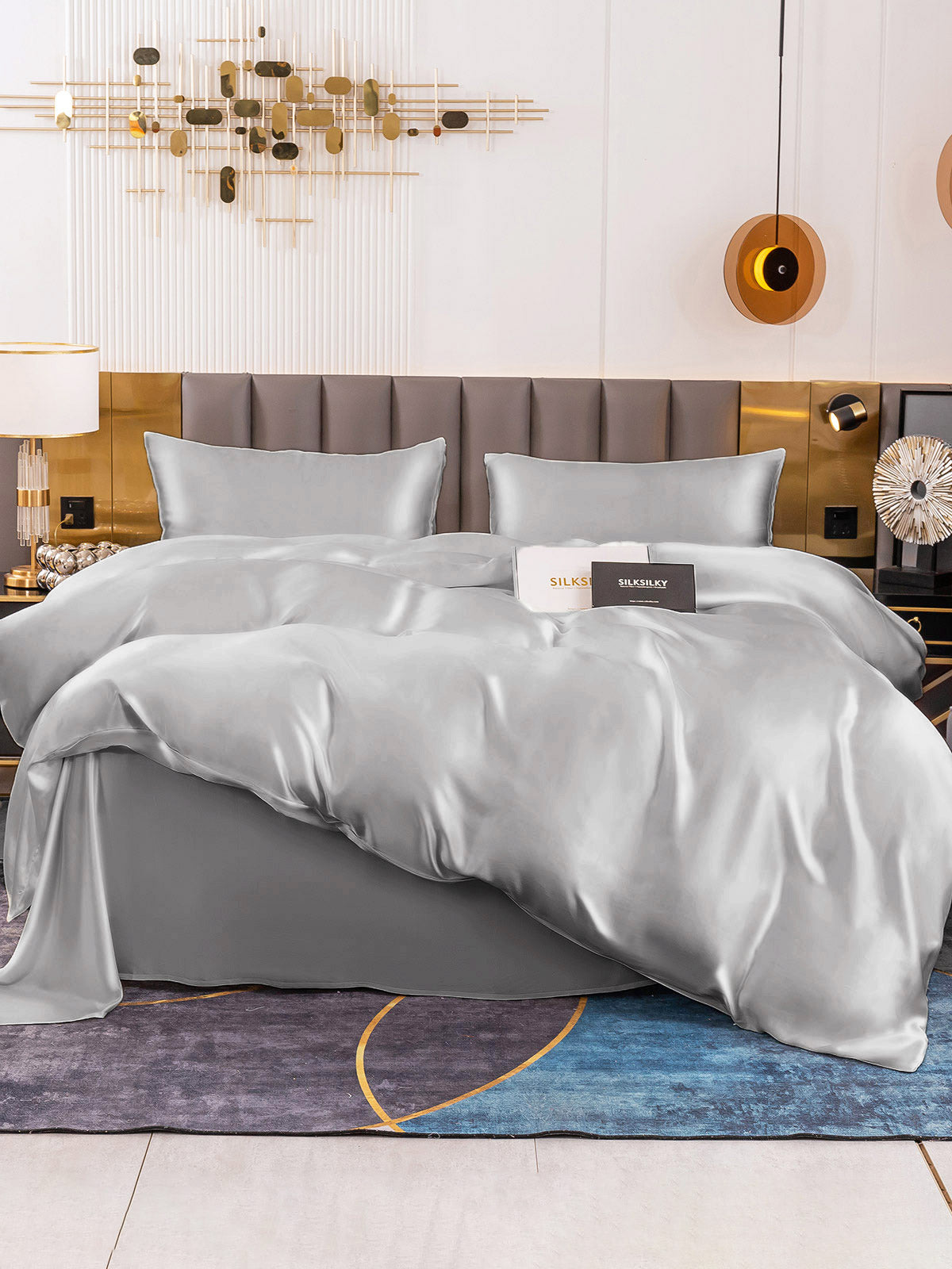 [Silver] SilkSilky-UK 19Momme Pure Silk Bedding Set 002