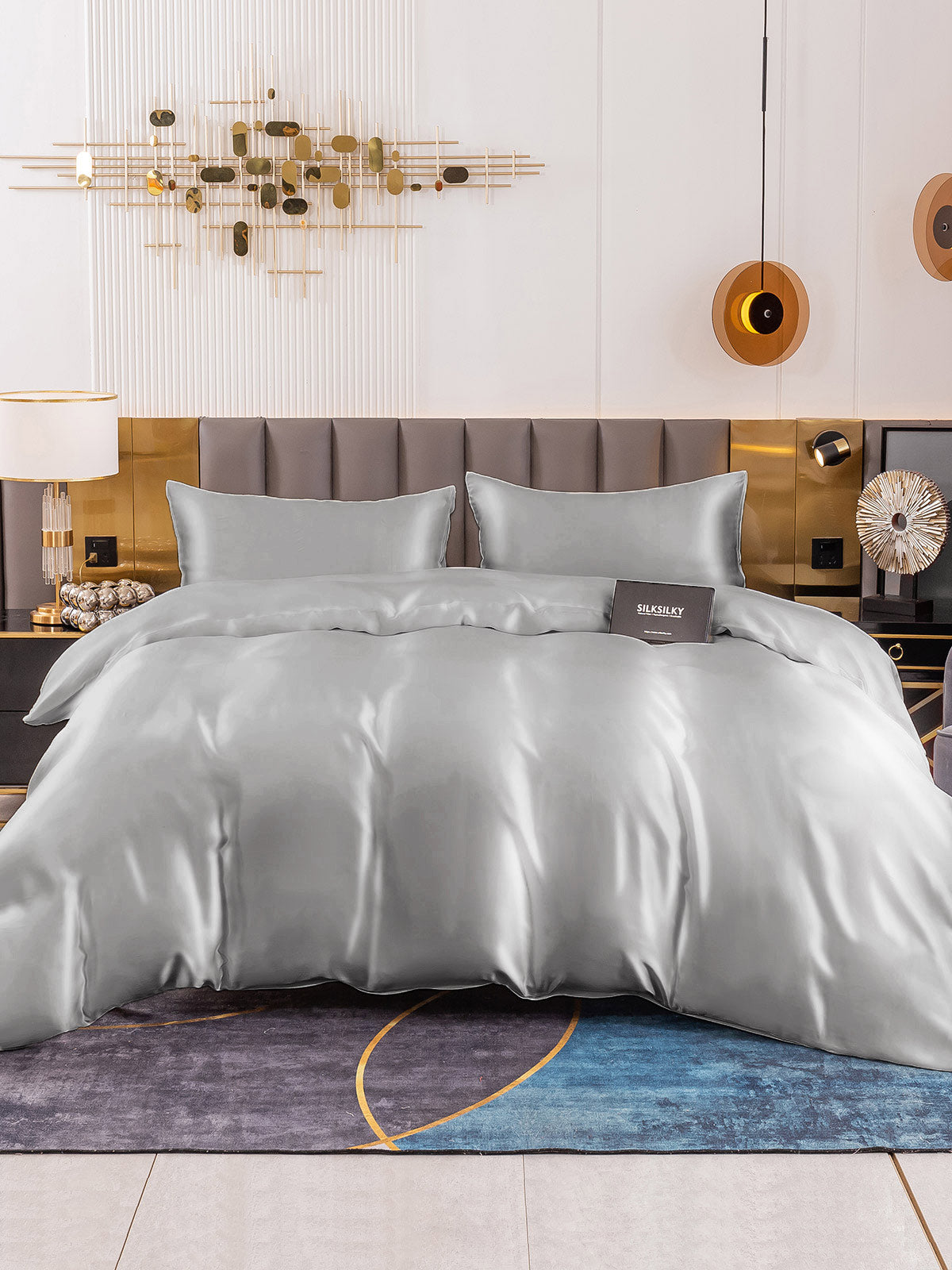 [Silver] SilkSilky-UK 19Momme Pure Silk Bedding Set 002
