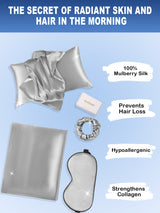 [Silver] SilkSilky-UK 19Momme Pure Silk Pillowcase Set 002