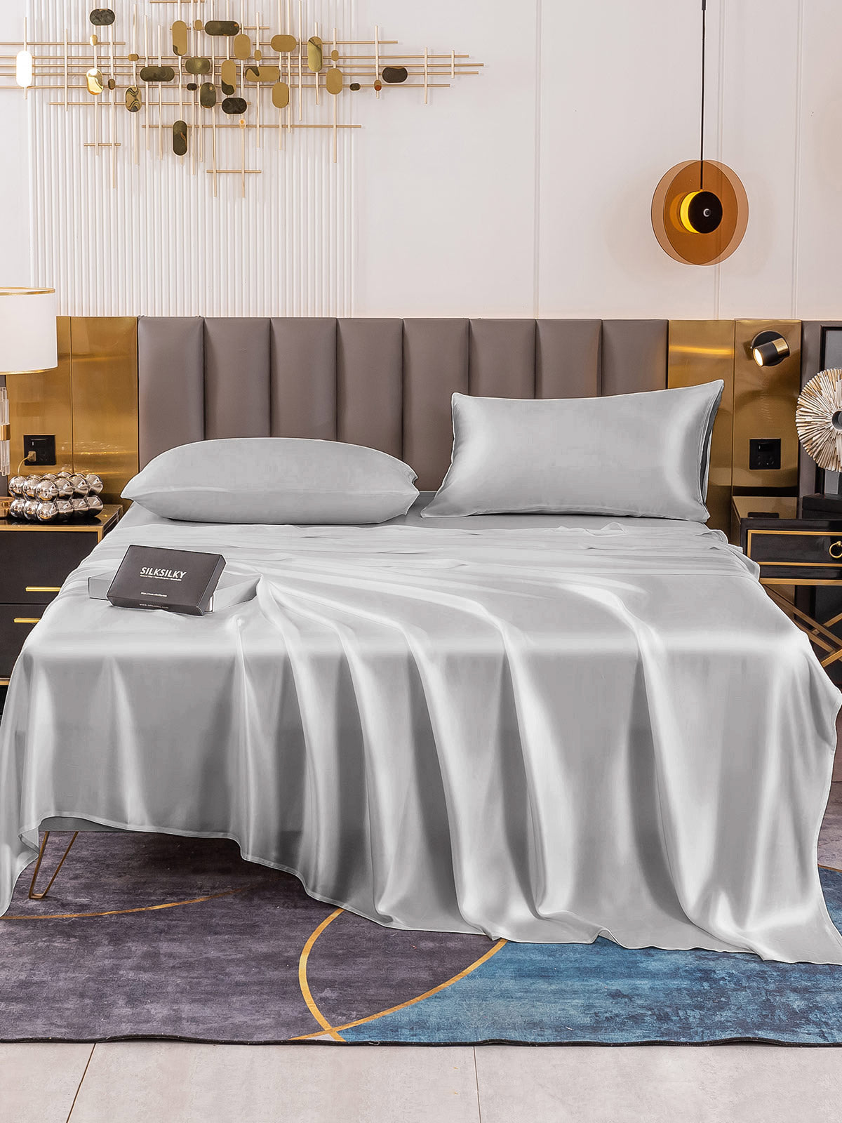 [Silver] SilkSilky-UK 19Momme Pure Silk Sheet 002