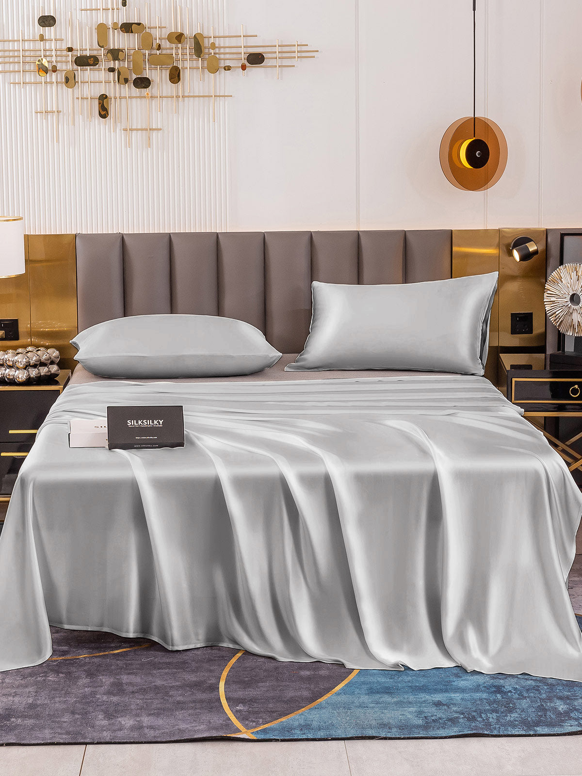 [Silver] SilkSilky-UK 19Momme Pure Silk Sheet 002