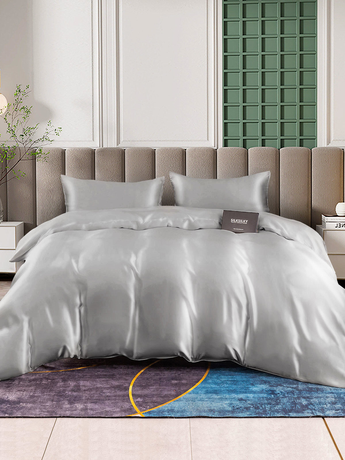 [Silver] SilkSilky-UK 25Momme Pure Silk Bedding Set 002