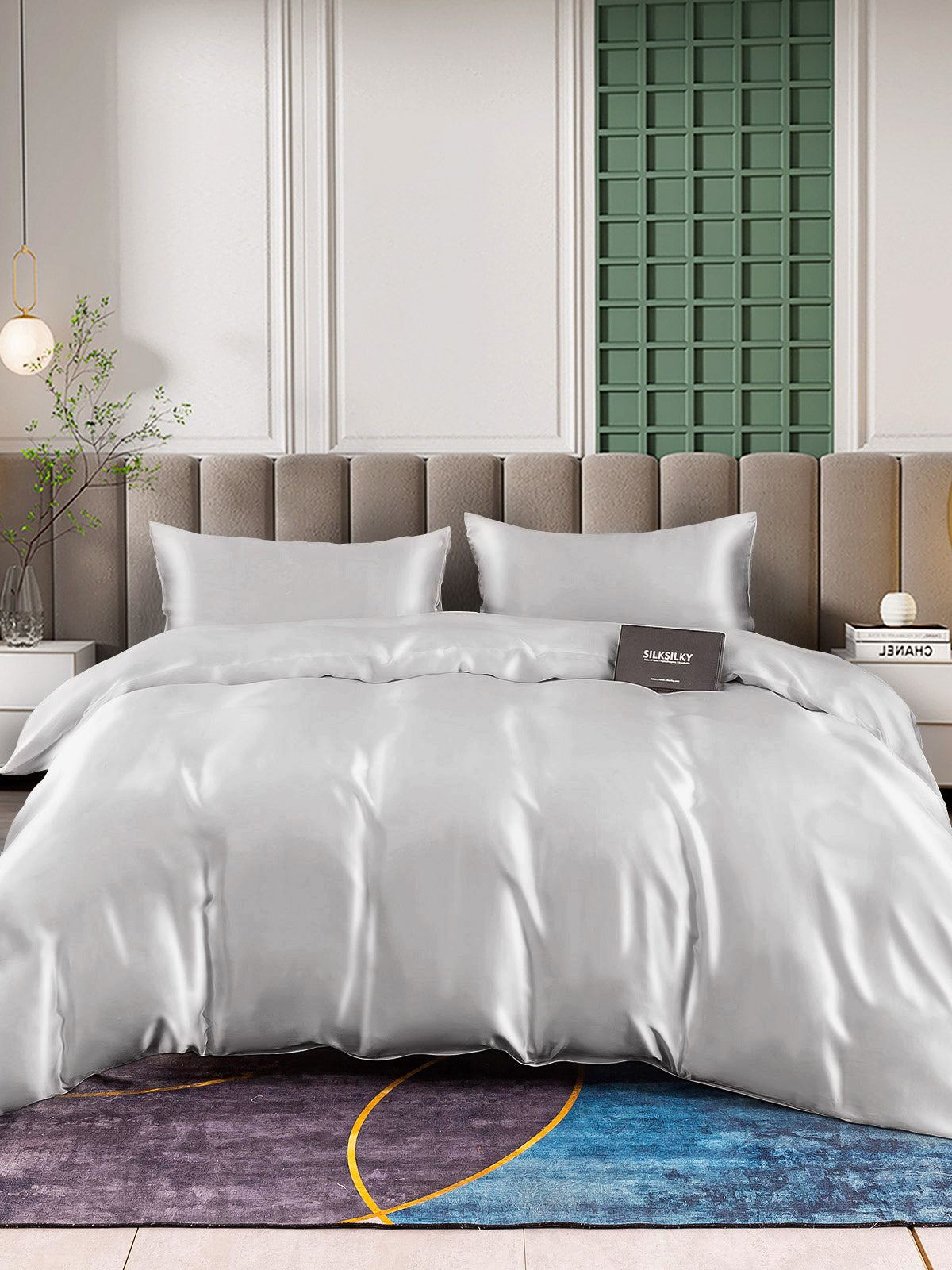 [Silver] SilkSilky-UK 25Momme Pure Silk Bedding Set 004